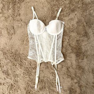 H&M White, Balconette Corset with Detachable Straps | Size 8